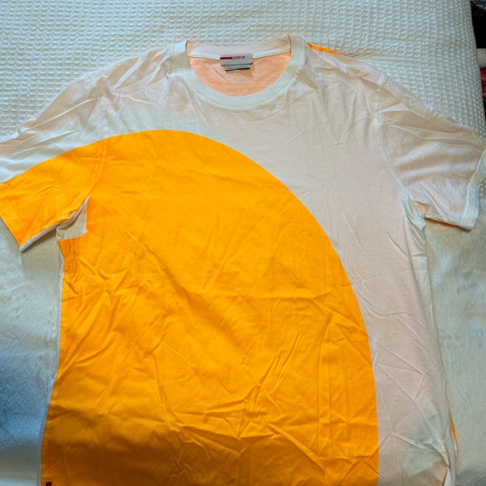 Prada Orange and White Crewneck T-Shirt - Picture 2 of 5